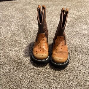Kids Roper Brown Leather Boots